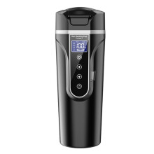 450ML Electric Heating Cup for Cars 12V/24V Portable Electric Kettle LCD Touch Display Car Bottle A