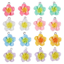 70pcs Flower Necklace Pendants Dangle Earring Charms 7 Color Flower Keychain Bracelet Pendants Lovely Hang Ornament