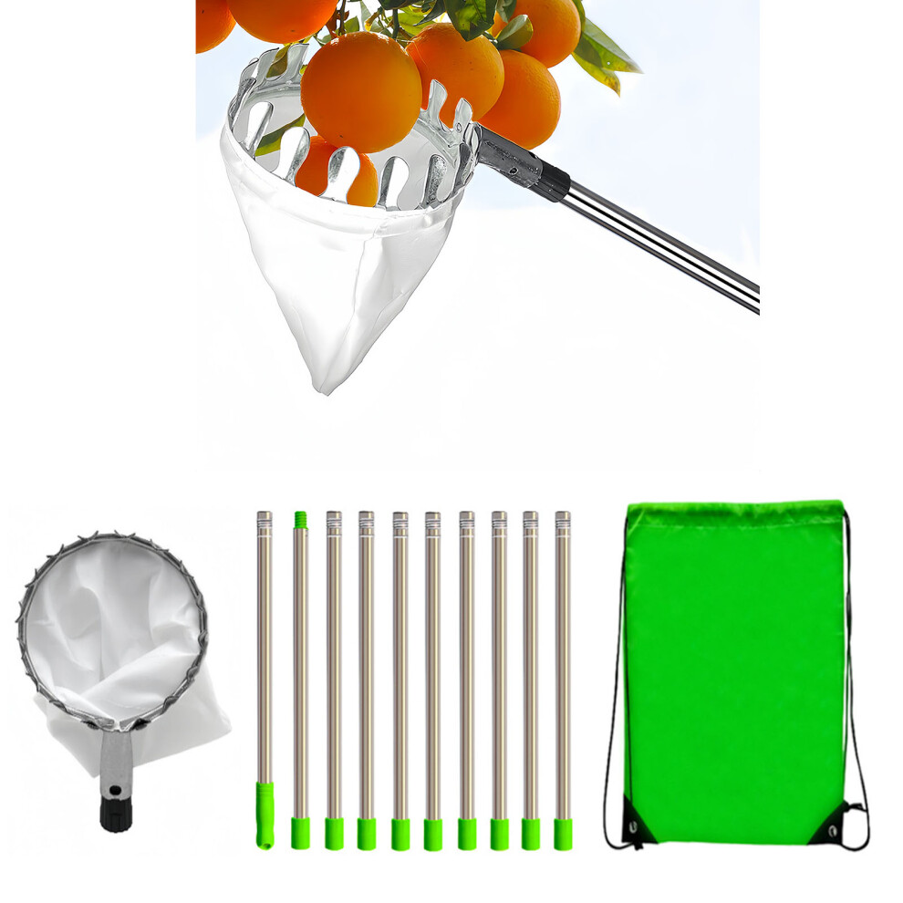 4m Telescopic Fruit Picker Pole Stainless Steel