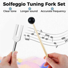 128 HZ Tuning Fork Set,Tuning Fork for Healing Chakra,Sound Therapy,Keep Body,Mind and Spirit in Perfect Harmony Silver