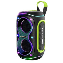 HOPESTAR Wireless BT Speaker Portable Subwoofer Outdoor Waterproof Pulse RGB Stereo Surround Subwoofer Black