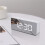 LED Mirror Digital Clock Bedroom Office Travel Electronic Table Clock Desktop Alarm Clock Temperature Function, White 2