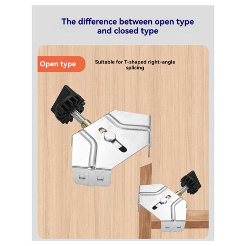 Metal Right Angle Clamp Quick Clip Auxiliary Corner Clamp Locator Adjustable 90 Degree Fixing Clamp Open 1