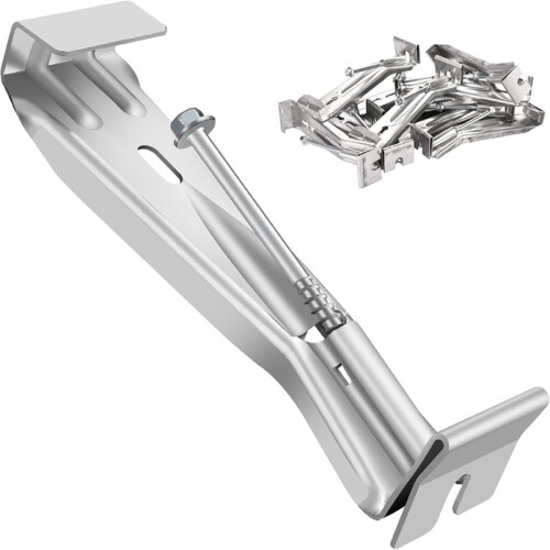 5" 10 Pack Gutter Hangers, Heavy Duty Hidden Rain Gutter Brackets Fastener Aluminum Gutter Bracket for Repairing Gutter 1