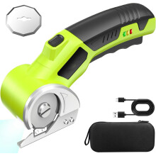 Snoerloze Elektrische Schaar, Oplaadbare Roterende Kartonsnijder, met Led-Lampje, Tapijt, Karton, Plastic, Leer, Doek