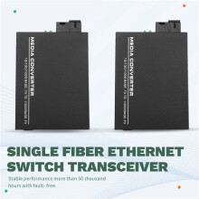 1 Pair Gigabit Single Fiber Ethernet Transceiver Fiber Optic to Rj45 Single Mode Single Fiber Optic 20km EU PLUG
