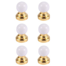 6X 1:12 Poppenhuis Miniatuur Globe Wit Plafond LED-Licht Verlichtingslamp met Batterij