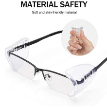 10Pairs Safety Eye Glasses Side Slip Clear Side Shield for Safety Glasses Fits Less Than 12 mm Eyeglasses