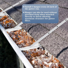 50 Sets 5" Aluminum Roof Gutter Hanger with Straps for Fixing Without Eaves, Ideal for Aluminum and Steel Gutters