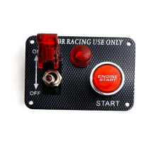 12V LED Ignition Panel for Racing Car Engine Start Push Button Toggle Carbon Fiber Car Replacement