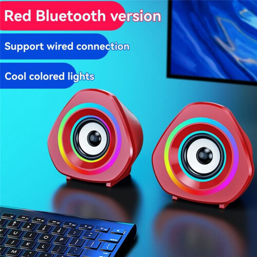 Computer Speakers,USB-Powered PC Gaming Speakers for Desktop Computer Laptop and Phone USB 3.5mm Aux Input Color Light A 2
