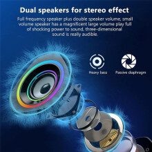 Computer Speakers,USB-Powered PC Gaming Speakers for Desktop Computer Laptop and Phone USB 3.5mm Aux Input Color Light A