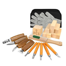 Houtbewerkingsset met Messen, Blokken en Gereedschap - Complete Houtsnijset voor Beginners en Professionals (22 Stuks)