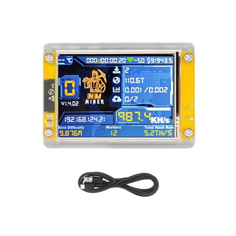 Photos - E-Reader Upgraded 980KH/S Bitcoin Solo Miner NMMiner with 2.8 Inch Display Bitcoin Crypto Solo Lottery Miner NerdMiner