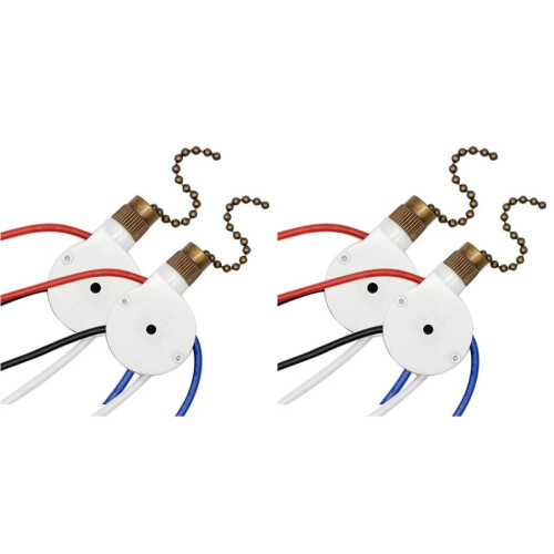 4PCS Ceiling Fan Lights  ZingEar ZE-208S E89885 3 Speed 4 Wire Fan  Pull Chain ,Fan Lights ,Bronze 1