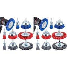 2X Nylon Filament Brush-Abrasive Filament Nylon Wire Bristle Drill Wheel and Cup Brush Set,for Removal of Rust Corrosion