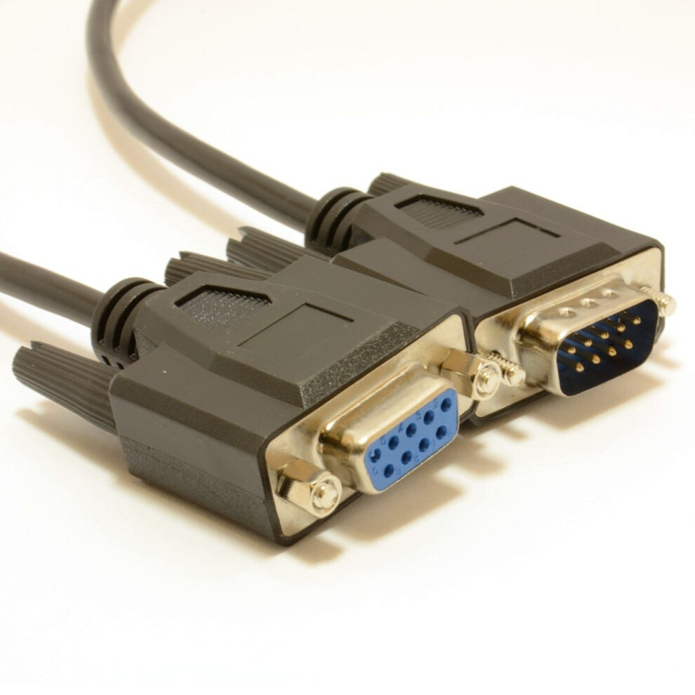 Serial Rs232 Extension Cable Db9m To F 9 Pin Male To Female 2M Black 5055383408238