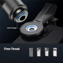 400mm Telephoto Phone Camera Lens with 17mm Threaded Lens Clip 70cm Minimal Macro Focus Distance for