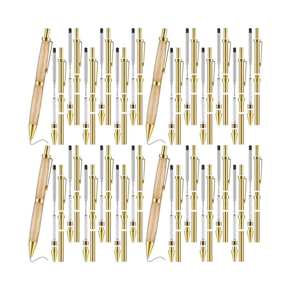 24 Piece Retractable Pen Kit For Wood Turning 8Mm Click Pen Kit With Refills Lathe Turning Supplies For Pen Making Wood 6031758865898