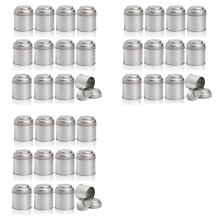 36 Pcs Tea Tin Canister with Airtight Double Lid 8Oz Round Tin Can Box Small Kitchen Tea Canister Loose Leaf