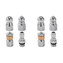 8X Sewer Jetter Nozzle for Pressure Washer,Drain Cleaning Tips,Rotating Button Nose with 1/4 Inch Quick Connect,5000PSI