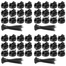 48PCS Magnetic Cable Tie Holders, Flexible Nylon Zip Ties, Button , for Home Office Workshop Garage Use