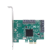 2X Adattatore per Scheda di Espansione  PCIE PCI Express X1 A Controller SATA3.0 A 4 Porte Chip 88SE9215 PCI e PCI-e  3 Moltiplicatore