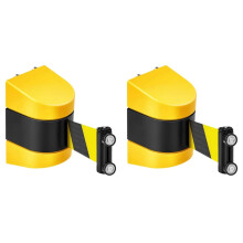 2pcs 3 Meter Magnetic Retractable Wall Barrier Magnetic Wall Mount Crowd Control Retractable Safety Belt Striped Belt
