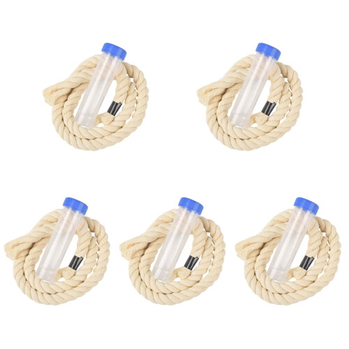 5Sets Blue Pig Saliva Sampling Rope Set Cotton & Plastic Home Use Tool