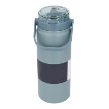1200 ml Blaue Edelstahl-Isolierflasche mit Strohhalm für Reisen & Sport