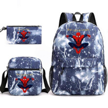 (backpack)Three-piece backpack set for primary and secondary school students, large capacity, starry sky campus style backpack for boys and girls, sho