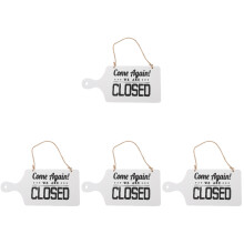 4Pcs Vintage Style Double-Sided Open Closed Wooden Business Sign