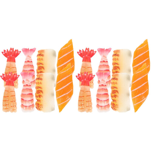 16Pièces Décor Sushi Imité Couleurs Variées Jouets Résistants