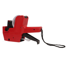 Rote ABS-Preisschildpistole, kleiner Etikettenschild-Aufklebermaschine mit Tintenschacht & 10 Rollen