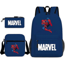 (backpack)Three-piece backpack set for primary and secondary school students, large capacity, starry sky campus style backpack for boys and girls, sho