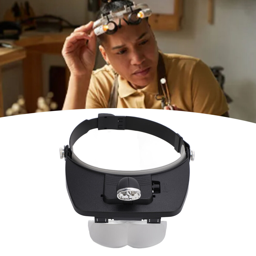 Adjustable Led Headband Magnifier With 1.2X-4.0X Lenses & 2 Led Lights 5051386854911
