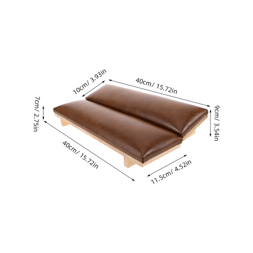 Coussin Main Marron Bois PU Appui Bras 2