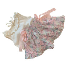 Floral Baby Girl Sleeveless Outfit Set 90
