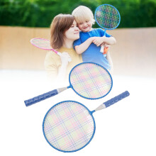 Kids Lightweight Badminton Racket Set, Easy Grip, Blue, Metal