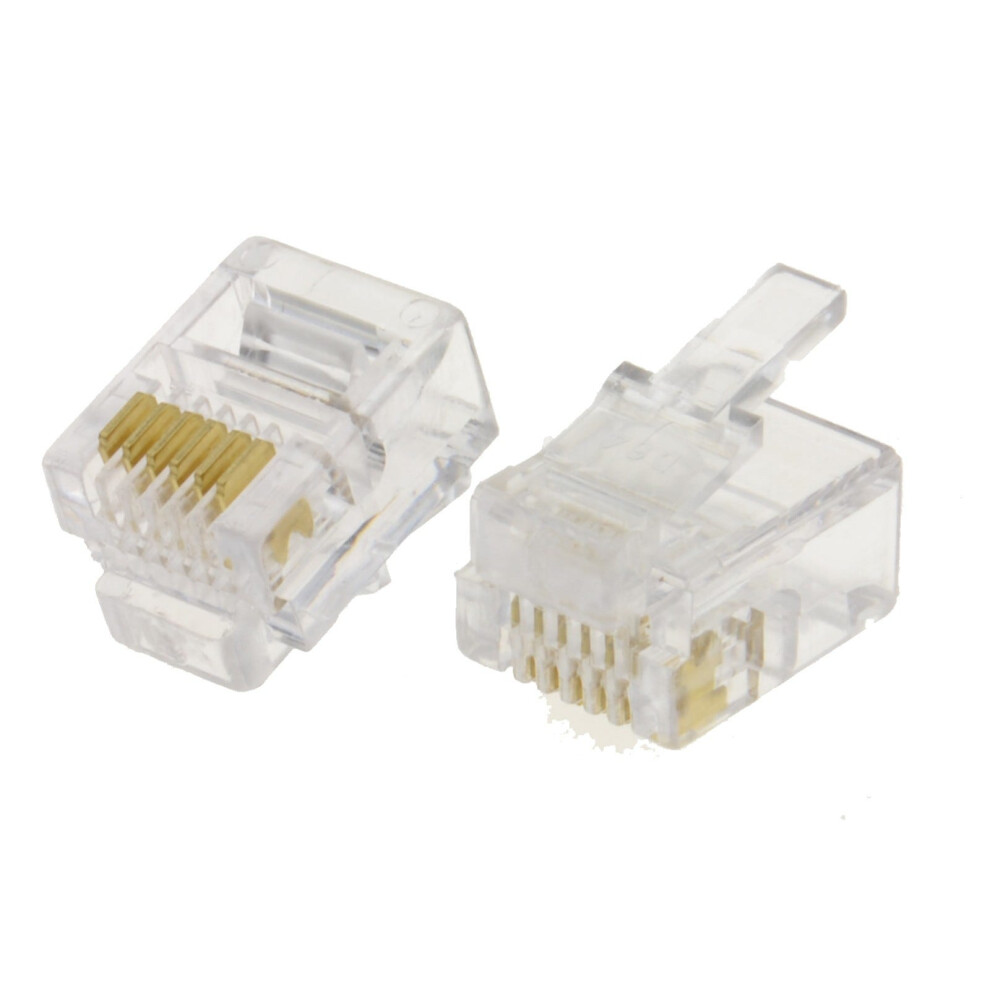 Kenable Rj12 6P6c 6 Position 6 Conductor Modular Plugs Ends Crimps [10 Pack]