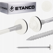 Vis pour panneaux sandwich ETANCO bois et béton RAL 9010 Blanc pur 6,4 x 130 mm 100 pièces