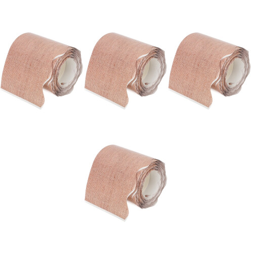 4Rouleaux Bordure Décorative Adhésive Marron Pour Mur Et 1