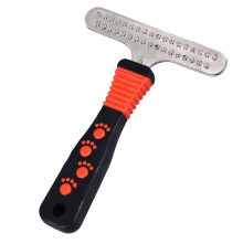 Large Pet Grooming Comb Deshedding Rake with Double Row Pins for Long Thick Fur
