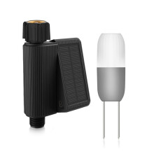 Temporizador de Agua con Energía Solar Tuya WiFi IP65 A Prueba de Agua DN20 con Sensor Detector de Humedad y Temperatura del Suelo