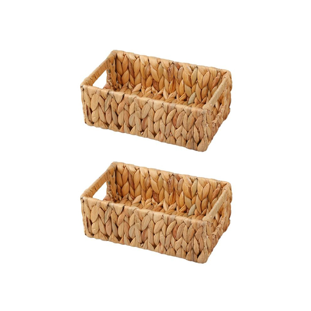 2X Wicker Storage Basket Water Hyacinth Basket Toilet Baskets,Farmhouse Kitchen Utensil Holder Caddy,Sundry Basket 6032797458171