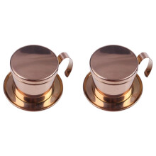 2X Wietnam Kawy Filtr Stainless Steel Cup Pojedyncze Pot Wietnam Ręcznie Drip Coffee Pot Wietnam Coffee Pot Miseczki Domowe Odkryty Złota Róża