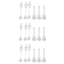 Coffee Spoons,18 Pack Cute Teaspoons Stainless Steel Staff Musical Notation Shaped (9 Music Note +9 Guitar)