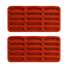 2X Molde de Silicona para Galletas con Dedos de Tiramisú, Molde para Hornear Barras de Cereales con 15 Cavidades, Molde para Barras de Chocolate,