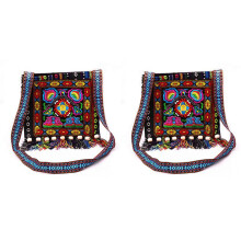 2X Hmong Vintage Chinese Nationale Stijl Etnische Schoudertas Borduren Boho Hippie Tassel Tote Messenger