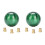 2X Marble Style Round  Gear Shift Knob Acrylic Shifter Knobs Stick Shift Knobs with 3 Adapter Dark Green 1